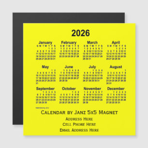 2026 års Gult - affärskalender från Janz