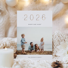 2026 års gyllene fotokort julkort