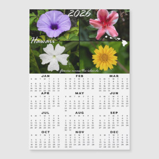 2026 års hawaiiska blomskalender (Magnetic x4)
