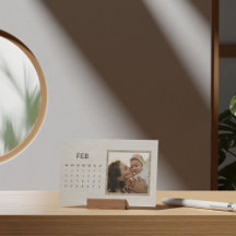 2026 års kalender för familjen Rustic Easel - febr