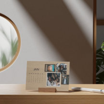 2026 års kalender för familjen Rustic Easel - janu