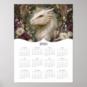2026 års kalender för Fullt av teaterkonsten i vit Poster
