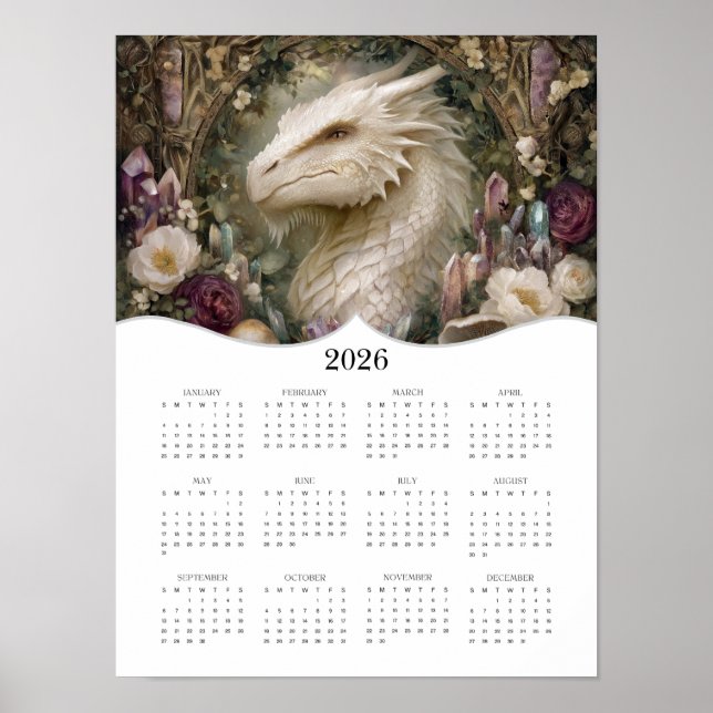 2026 års kalender för Fullt av teaterkonsten i vit Poster (Framsidan)