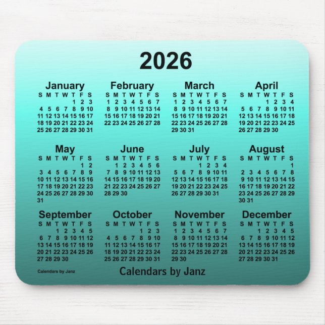 2026 års kalender för matlagning av Janz Mouse Pad Musmatta (Framsidan)