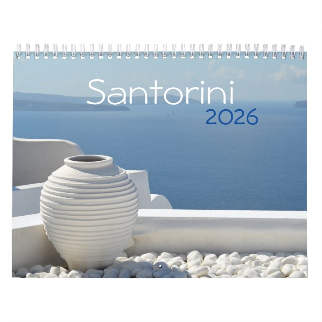 2026 års kalender för Santorini-öarna (Omslag)