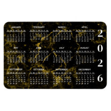 2026 års kalender för svart och Guld-marmor