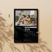 2026 års kalender för Svarta vita Porträtt - janua