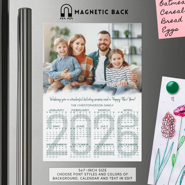 2026 års kalender Foto Anpassningsbar Färg-julkort (Skapare uppladdad)