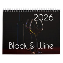 2026 års kalender i Vin - Svarta och Vin