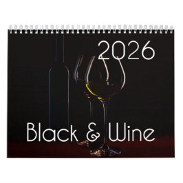 2026 års kalender i Vin - Svarta och Vin
