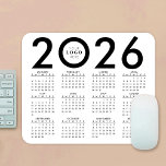 2026 års kalender - minimalistisk Business Logotyp Musmatta<br><div class="desc">Skapa säljfrämjande musknapp med en 2026-kalender med anpassningsbarnas logotyp med hjälp av denna minimalistiska svartvita musmatta. Underbar till använda som marknadsföring verktyg eller en gåva vid årets slut till kunder och anställda. Den har en djärv design med din logotyp och en snyggt 2026-kalender.</div>