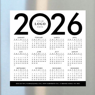 2026 års kalender - minimalistisk modern Logotyp f