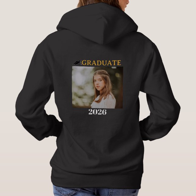 2026 års klass Fotoanpassad examenskläder T Shirt (Baksida)