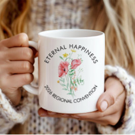 2026 års konvention med blommor kaffemugg