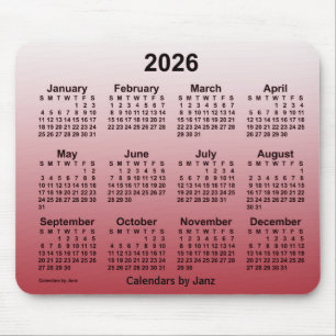 2026 års körsbärskalender av Janz Mouse Pad Musmatta