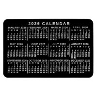 2026 Års Månadskalender Klassisk Svart och Vit