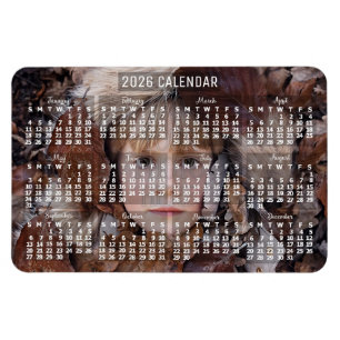 2026 Års Månadskalender Vit Lägg till Foto Magnet