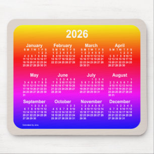 2026 års Neon Rainbow-kalender från Janz Two Ton Musmatta
