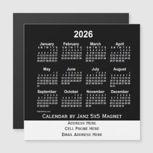 2026 års Neon White Business Calendar från Janz
