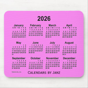 2026 års våldskalender av Janz Mouse Pad Musmatta