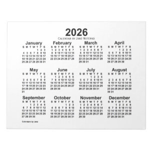 2026 års vitbok från Janz 11 x 8,5 Anteckningsbloc Anteckningsblock
