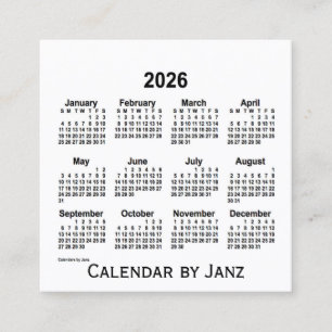2026 års vitbok från Janz Square-Affärskortet Fyrkantigt Visitkort