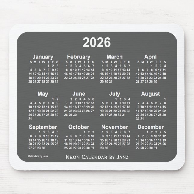 2026 års vitkolskalender från Janz Musmatta (Framsidan)