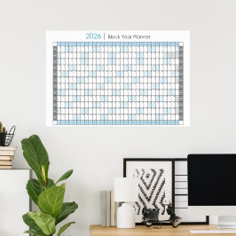 2026 Årsplanering Horisontell kalender Poster
