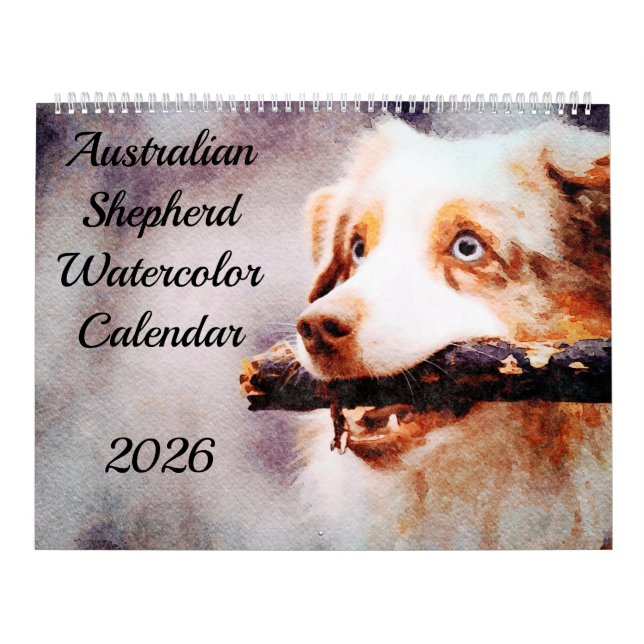 2026 Australian Shepherd Nötkreatur Hundar Aussies Kalender (Omslag)