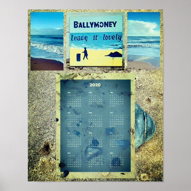 2026 Ballymoney Beach Väggkalender Poster (Framsidan)