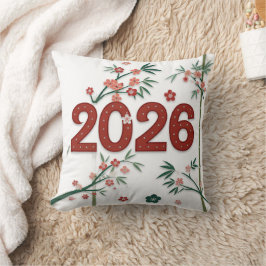 2026 Bambu-siffror med Körsbärsblommor Kudde