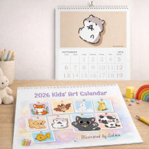 2026 Barnteckningar Kalender, Salmas söta djur