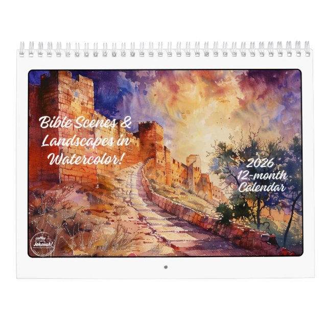 2026 Bibelscener och landskap 12 månader Kalender (Baksida)