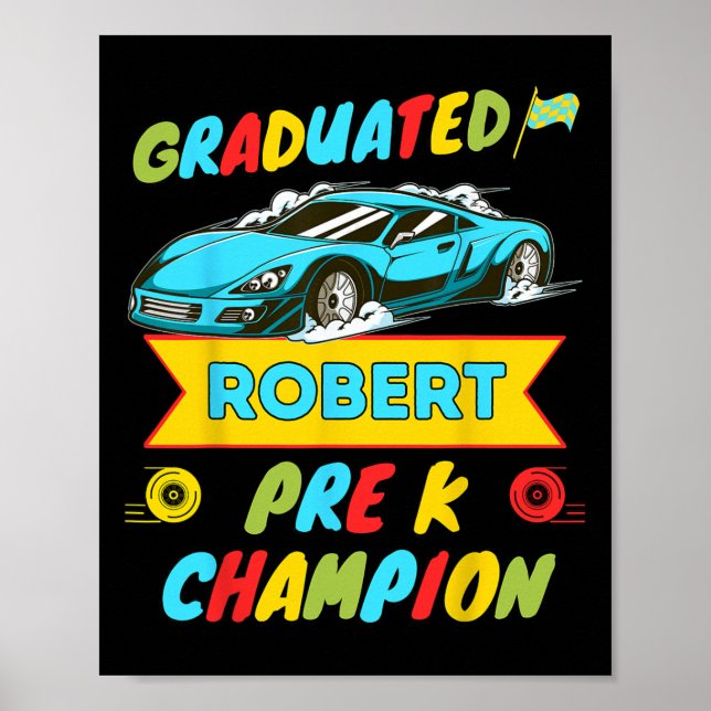 2026 Bil Robert Personlig Sista Dag Pre K Gra Poster (Framsidan)