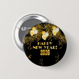 2026 Black Gold Glitter New Year's Eve Party  Knapp