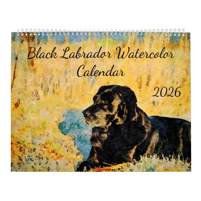 2026 Black Lab Dog Lover Bird Hunting Dog Gift Kalender (Omslag)