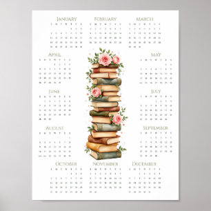 2026 Blombokälskare Kalender 1-sidig Väggutskrift Poster