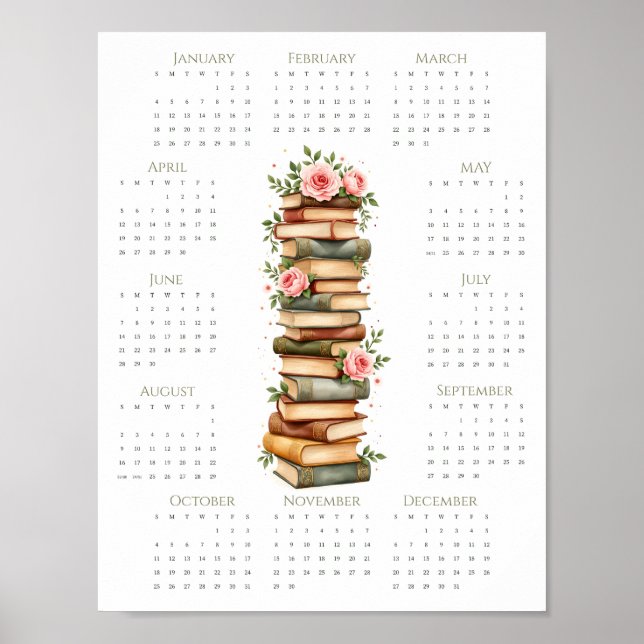 2026 Blombokälskare Kalender 1-sidig Väggutskrift Poster (Framsidan)