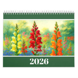 2026 Blommigt - Färgfyllda botaniska illustratione Kalender