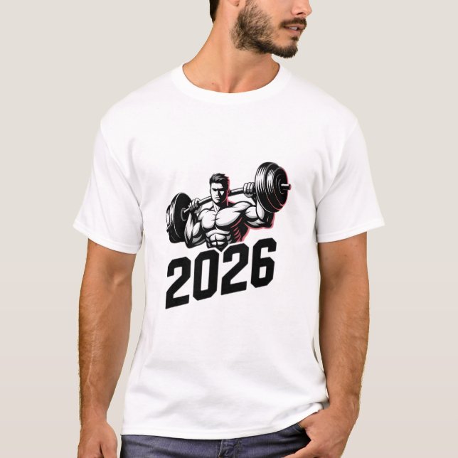 2026 Bodybuilder Barbell Lifting Shirt T (Framsida)