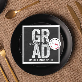 2026 Bold GRAD Silverfolie Studentfestpapper Pappersservett