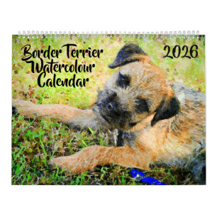 2026 Border Terrier Hund Mamma Present Border Älsk Kalender