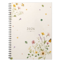 2026 Botanisk Blommig Spiralanteckningsbok | Anteckningsbok