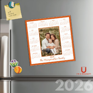 2026 Bränd Orange - fotomagnetisk kalender