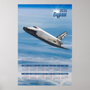 2026 Buran Sovjetisk rymdfärja Poster Kalender
