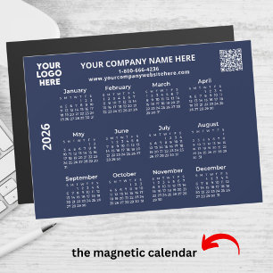2026 Business Din Logotyp QR Code Calendar Magnet