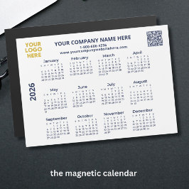 2026 Business Din Logotyp QR Code Calendar Magnet
