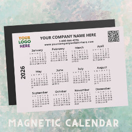 2026 Business Din Logotyp QR Code Calendar Magnet