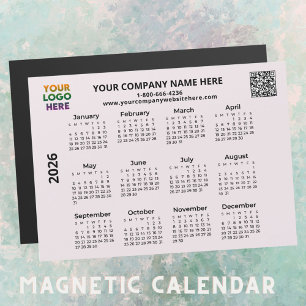 2026 Business Din Logotyp QR Code Calendar Magnet