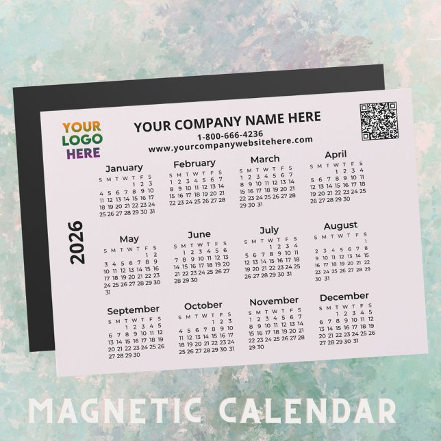2026 Business Din Logotyp QR Code Calendar Magnet (Skapare uppladdad)